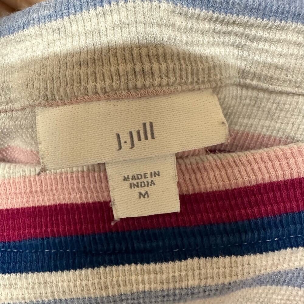 J. Jill Ribbed Striped Textured Knit Top Size Medium - Picture 2 of 6